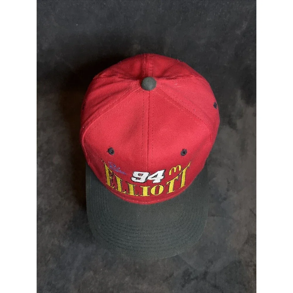 Vintage 90s McDonald's Racing Team Hat Bill Elliot 94 Promotional Snapback Red